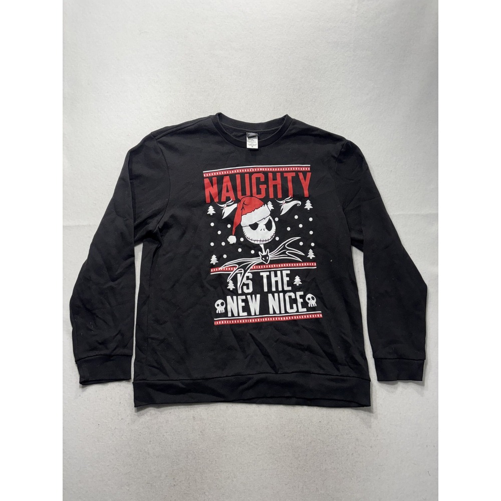 Disney Sweatshirt Mens Large Black Jack Skellington Nightmare Before Christmas